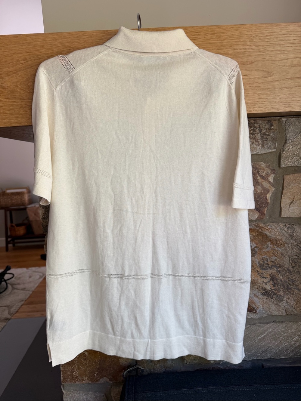 Todd Snyder Silk Cotton Eyelet Knit Shirt Cream Size L - Picture 13 of 14